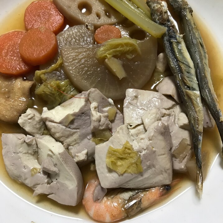 ししゃもと小海老の野菜スープ